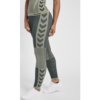 Hummel Clea Seamless Mid Waist Tights i Darkest Spruce Basil Melange til kvinder