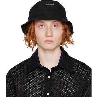 Jacquemus Logo canvas bucket hat - black - M