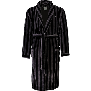 Stribet Morgenkåbe, Black, M