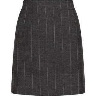 Helmine Soft Check Nederdel, Dark Grey, 34