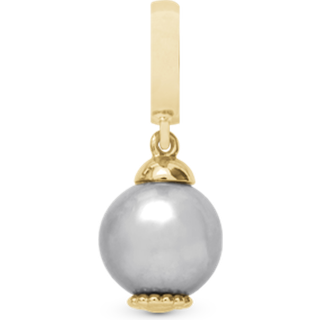 Grey Pearl Dream Hænger Charm 6 Mm Til Armbånd - Forgyldt Sterling Sølv - Christina