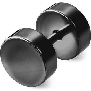 8mm Sort Rustfrit Stål Faux Plug Ørering