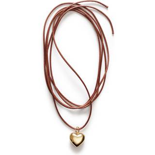 ANNI LU Heart On A String Halskæde 24 kt. Forgyldt Messing 232-40-71 - Dame - Brass