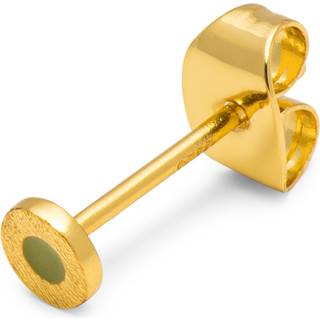 Circle Small Ørering, Willow Green/Gold Plated