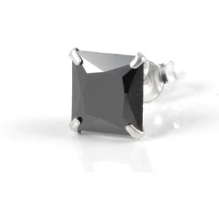 Sort Firkantet 8mm Zirkon Ørering