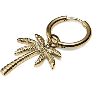 Guldfarvet Drop Hoop Stålørering m. Palmetræ Vedhæng