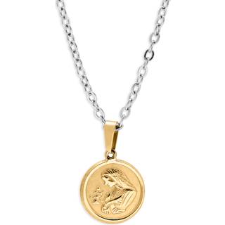 Jomfru Maria Guldfarvet Vedhæng & Halskæde