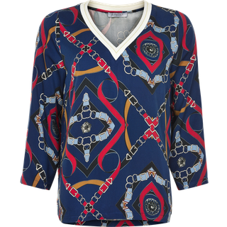 IN FRONT Kathleen / Bluse, Farve: Navy, Størrelse: S, Dame