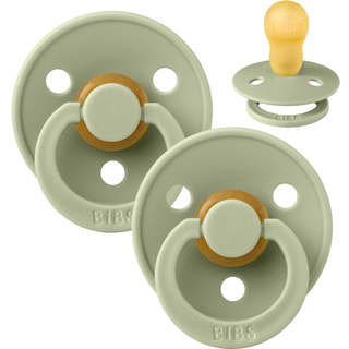 BIBS Rund Colour Sut - 2-Pak - Str. 3 - Naturgummi - Sage/Sage