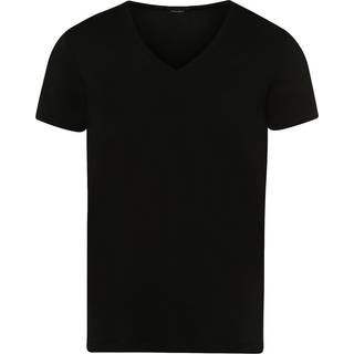 HANRO Herren T-Shirt schwarz Baumwolle & Mix unifarben