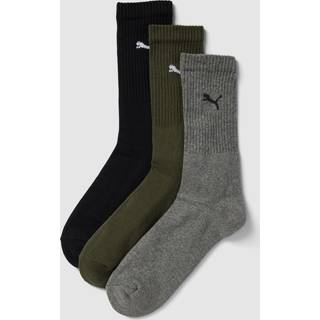 Puma 3-pak Sport Crew Socks - Black/Green - Str 43/46 * Kampagne *
