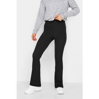 PixieGirl Petite PixieGirl Petite Black Ribbed Flare Trousers