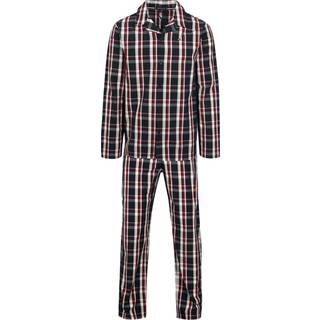Tommy Hilfiger Herren Pyjama blau Popeline Stoff Kariert