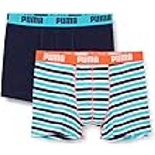 Men&#39;s Puma Printed Stripe Basic Boxer Boys (2-Pack), Size 12, Clothing - Blue - 12