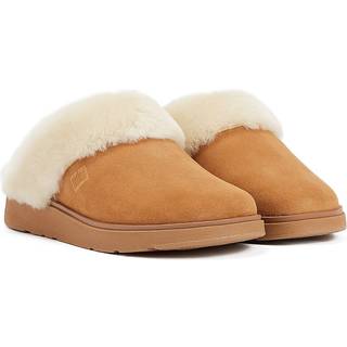 FitFlop FitFlop Gen-FF Shearling-Collar Suede Brown Slippers