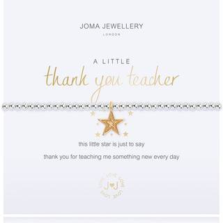 Joma A Little Thank You Teacher Bracelet - Adjustable - Silver