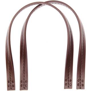 Kunstleder Taschengriffe kurz dunkelbraun