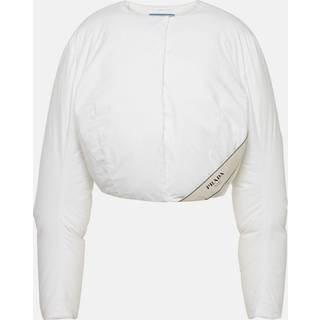 Prada Cropped cotton down jacket - white - S