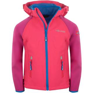 Trollkids Rondane Softshelljakke, Dark Pink/Light Pink/Blue, Str. 110