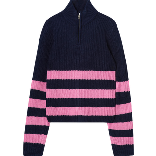 Kids Only Maritime Blue/moonlite Mauve Stribet Zip Pullover Striktrøje