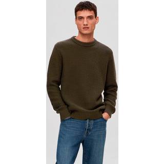 SLHTHIM LS KNIT STRUCTURE CREW NECK