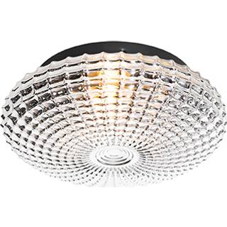 Klassisk loftslampe sort med røgglas 23 cm IP44 - Nohmi