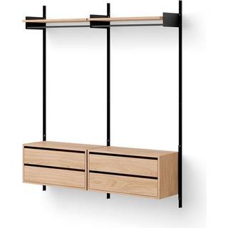 New Works Wardrobe Shelf 2 Reol Med Skuffer Eg/Sort