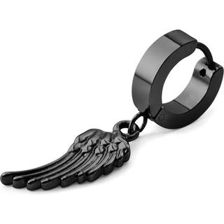 Floyd Wing Sort Vedhæng Hoop Ørering