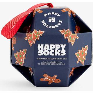 Gingerbread Cookies Socks Gift Set | Novelty Christmas Socks - Navy, White, Red, Green, Brown - 41-46