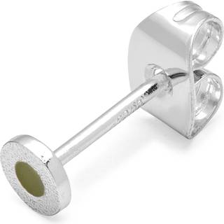 Circle Small Ørering, Willow Green/Silver Plated