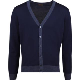 Stenströms Marine blå Cardigan i merinould | Herre |Strik & Trøjer | Størrelse: XXL | Marine blå | Solid | Lange Ærmer