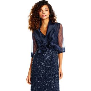 Adrianna Papell Adrianna Papell Blue Short Sleeve Organza Wrap Jacket