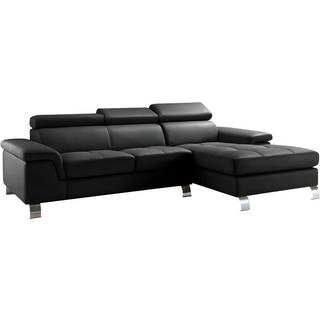 Hjørnesofa i læder MISHIMA - Sort - Højre hjørne