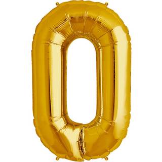 Folienballon Zahl 0 Gold