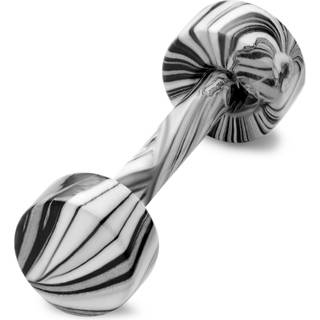 Satago | 4 mm Sort & Hvid Rustfri Stål Fake Plug Ørestik