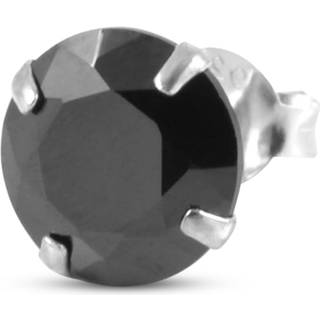 Sort Rund 8mm Zirkon Ørering