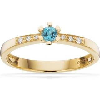 Vida Darling ring 8 kt. guld m. 0,10 topas og brillanter på 0,04ct