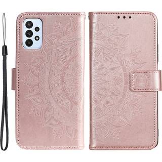 SKALO Samsung A23 5G Mandala Flip Cover - Rosa guld