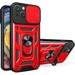 iPhone 15 Plus Håndværker Cover m. Magnetisk Kickstand & Cam Slider - Rød