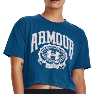 T-shirt Under Armour UA COLLEGIATE CREST CROP SS-BLU 1379402-426 Størrelse XL