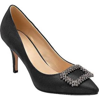 Lotus Lotus Black Snake-Print Court Shoes