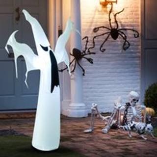 HOMCOM 6FT 1.8m LED Halloween Inflatable Decoration Floating Ghost Scary Party Outdoors Yard Lawn Aosom UK