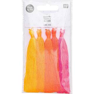Quasten fein 9cm 5 Stück - Neon