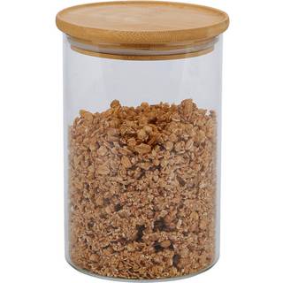 Opbevaringsglas, glas, 800ml, med bambus låg - Kesper