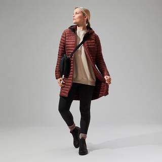 Women's Nula Micro Synthetic Insulated Long Jacket - Brown