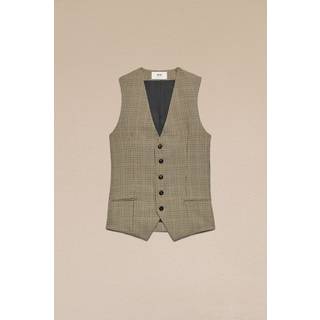 Ami Paris Houndstooth virgin wool vest - beige - XXS
