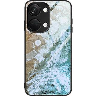 OnePlus Nord 3 (5G) Cover m. Glasbagside - Blå & Guld Marmor