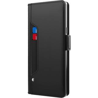 OnePlus 11 Læder Flip Cover m. Ståfunktion & Indbygget Spejl - Sort