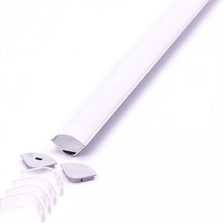 Alu hjørneprofil 30x30 til IP65 og IP68 LED strip - 2 meter, inkl. matteret cover og klips