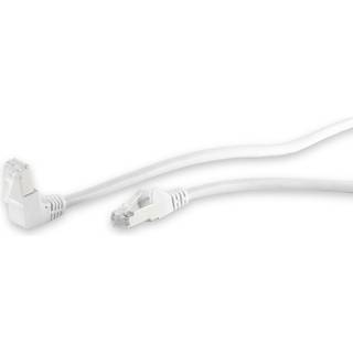 Cat 6 S/FTP Netværkskabel - Vinklet - Hvid - 0.50 m